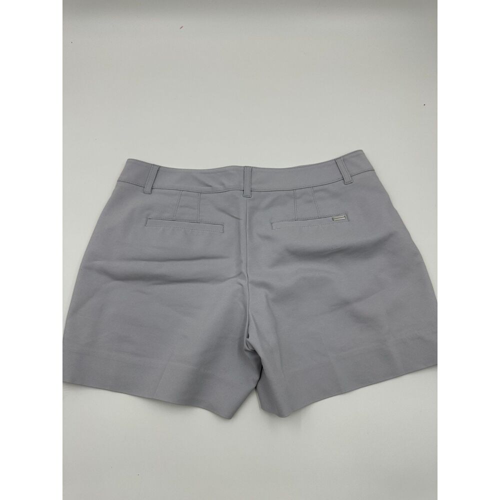 White House Black Market Women's Chino Shorts Sz 6 w/ Pockets Belted Grey - Picture 2 of 6